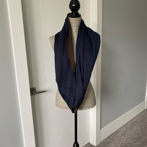 BOGO Blue and Brown Two Tone Infinity Scarf - Picture 2 of 5